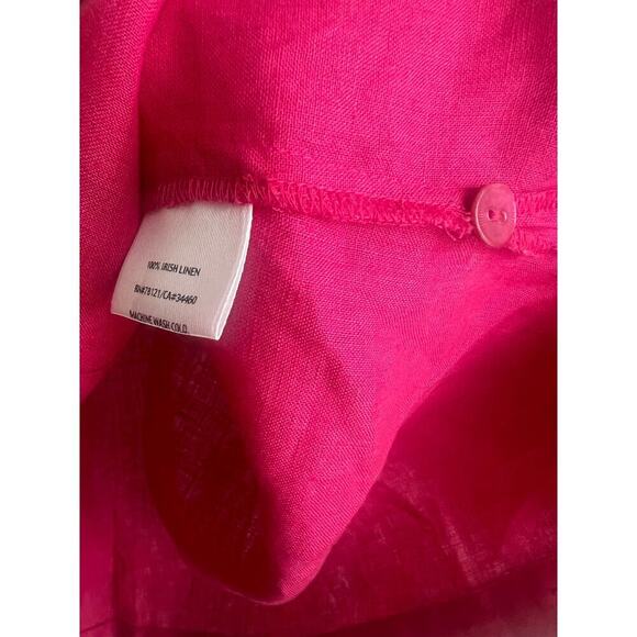 Eileen Fisher Pink Linen Button Down Top 100% Irish Linen - Picture 3 of 5